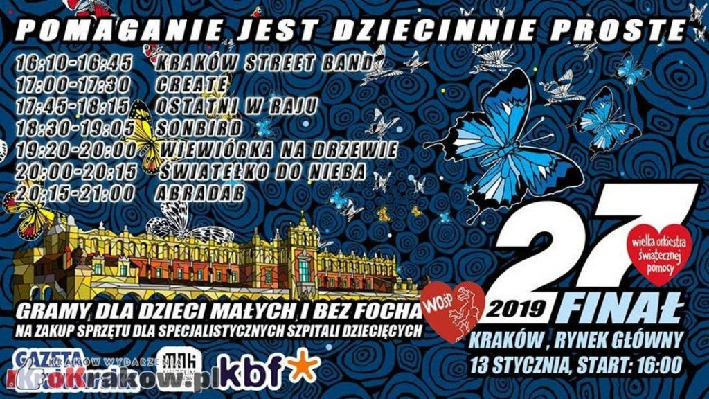 wosp2019 krakow 1024x576 - 27 Finał Wielkiej Orkiestry Świątecznej Pomocy. Kraków 13 stycznia 2019