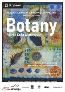 plakat botany krakow 212x300 - BOTANY - wernisaż wystawy malarstwa Marty Kuli-Ulatowskiej
