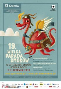 plakat parada smokow krakow 2019 208x300 - Program 19. Wielkiej Parady Smoków. Kraków 2019