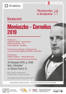 moniuszko cornelius plakat a4 212x300 - Moniuszko w Krakowie: koncert Moniuszko – Cornelius