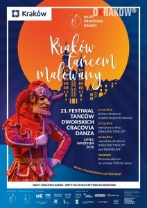 21. festiwal tancow dworskich cracovia danza plakat 212x300 - Kraków tańcem malowany 21. Festiwal Tańców Dworskich „Cracovia Danza” lipiec-wrzesień 2020