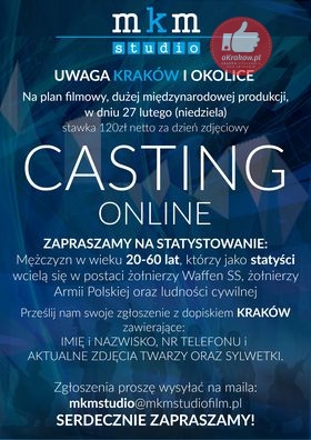 casting - Uwaga Kraków i okolice! Casting online dla mężczyzn!