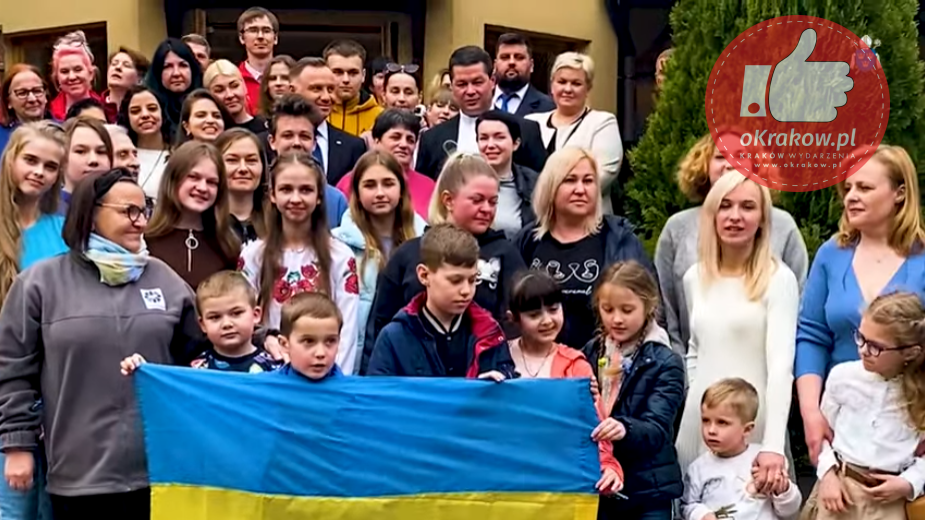 ukraina - Spotkanie prezydenta Andrzeja Dudy z uchodźcami z Ukrainy i wolontariuszami Caritas Archidiecezji Krakowskiej