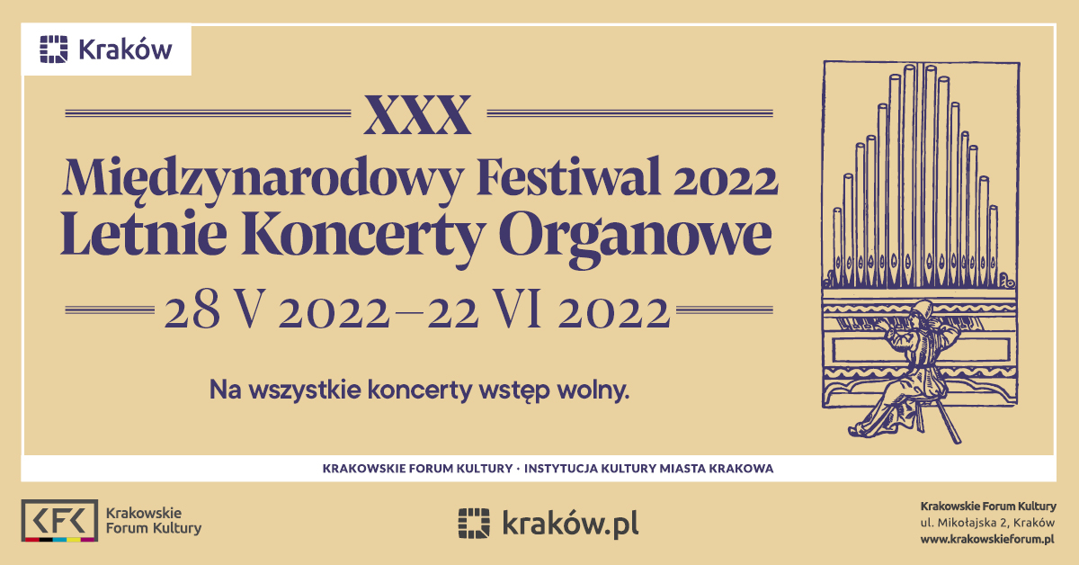 koncerty kfk2022 pndcd webmedia 5 1 - XXX Międzynarodowy Festiwal Letnie Koncerty Organowe 2022
