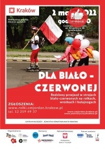 plakat a4 roki 212x300 - „Dla Biało-Czerwonej” – rodzinny przejazd na rolkach, wrotkach i hulajnogach 2 maja 2022 r. Zapraszamy!