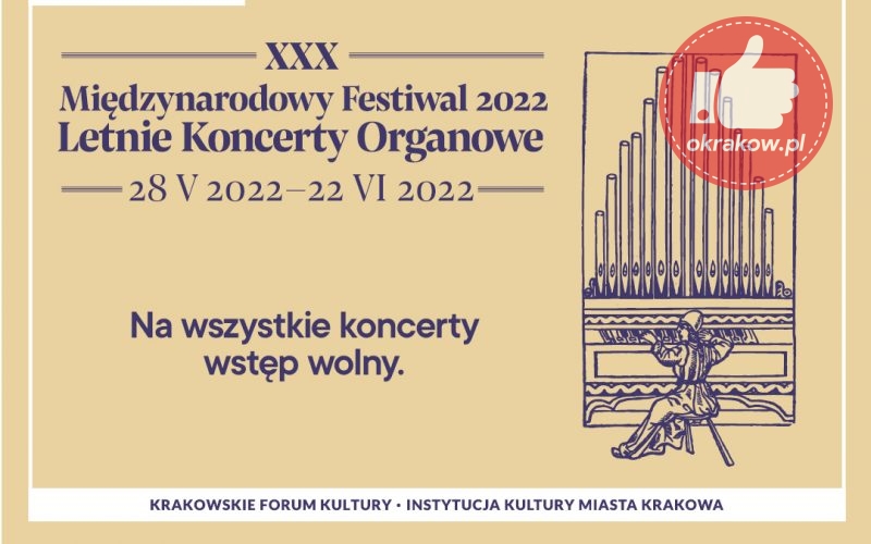 XXX Międzynarodowy Festiwal Letnie Koncerty Organowe 28 maja-22 czerwca 2022