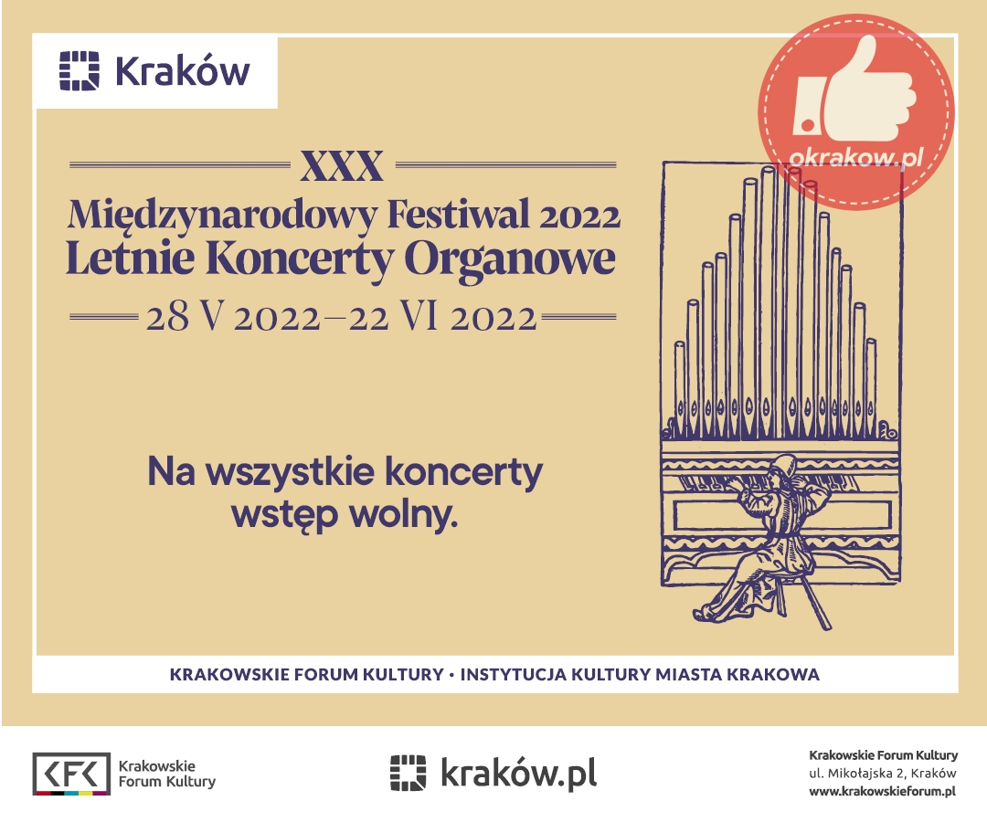 koncert - XXX Międzynarodowy Festiwal Letnie Koncerty Organowe 28 maja-22 czerwca 2022
