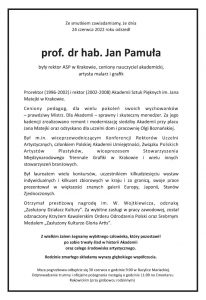 klepsydra 206x300 - Zawiadomienie o mszy pogrzebowej prof. dr hab. Jana Pamuły byłego rektora ASP w Krakowie
