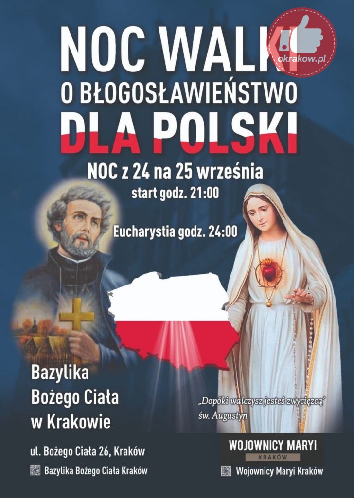 noc walki krakow 728x1024 - Noc walki o błogosławieństwo dla Polski. Noc z 24 na 25 września w Krakowie