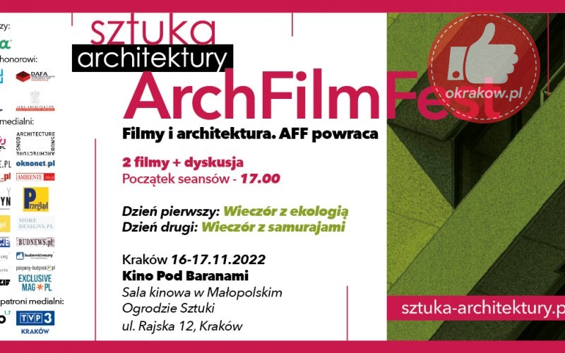 ArchFilmFest w Krakowie – zapraszamy na Festiwal Filmów o Architekturze. Filmy i dyskusje.