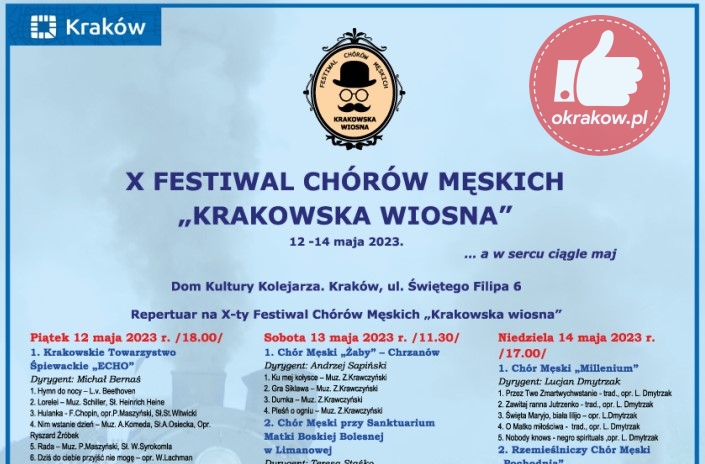 festiwal - X-ty Festiwal Chórów Męskich "Krakowska wiosna"