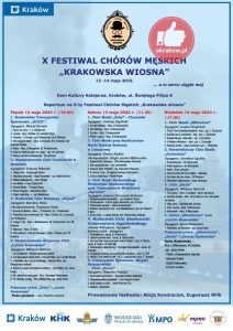 plakat fcm v3 212x300 - X-ty Festiwal Chórów Męskich "Krakowska wiosna"