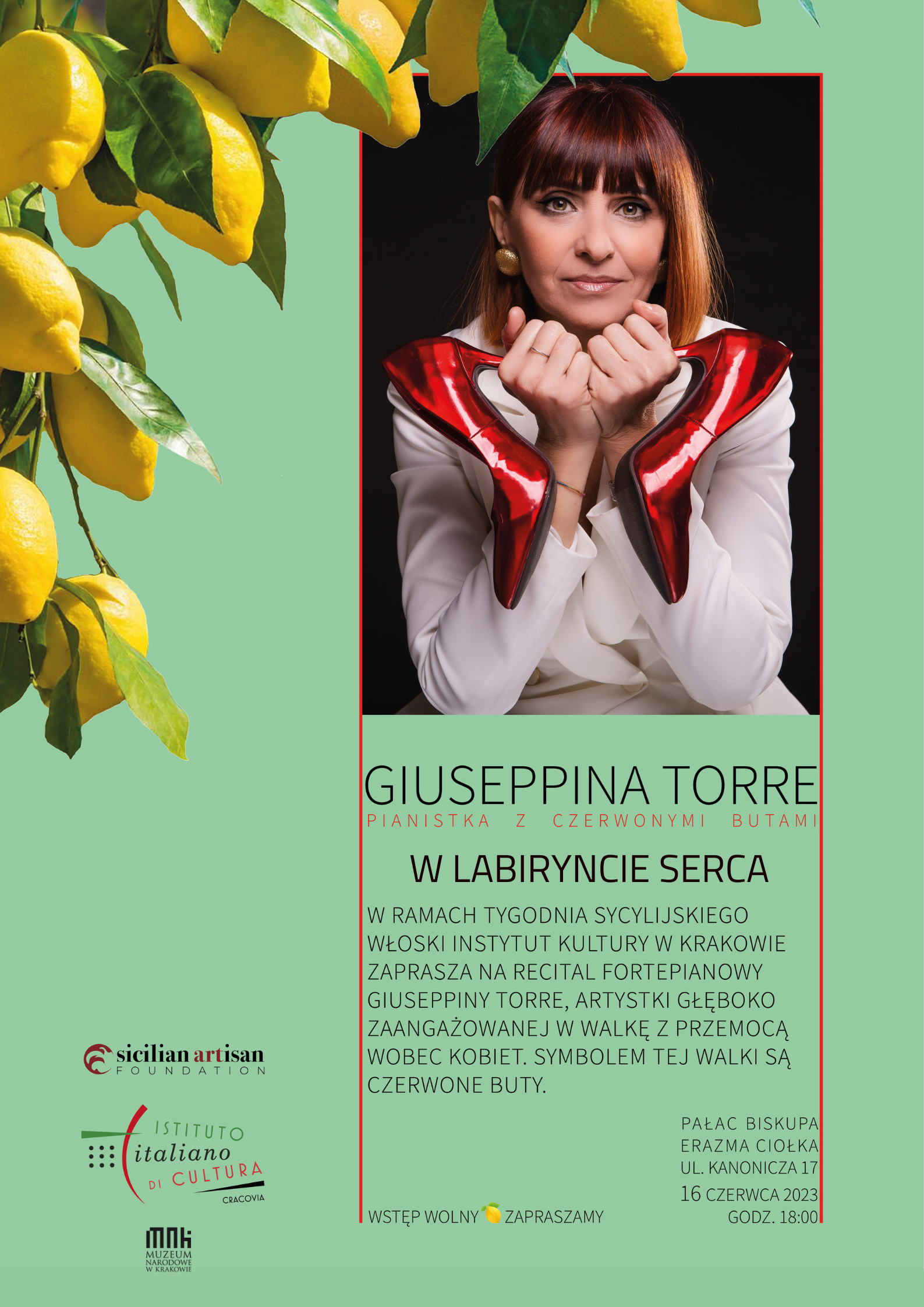 plakat giuseppina torre - GIUSEPPINA TORRE - RECITAL FORTEPIANOWY "W LABIRYNCIE SERCA"