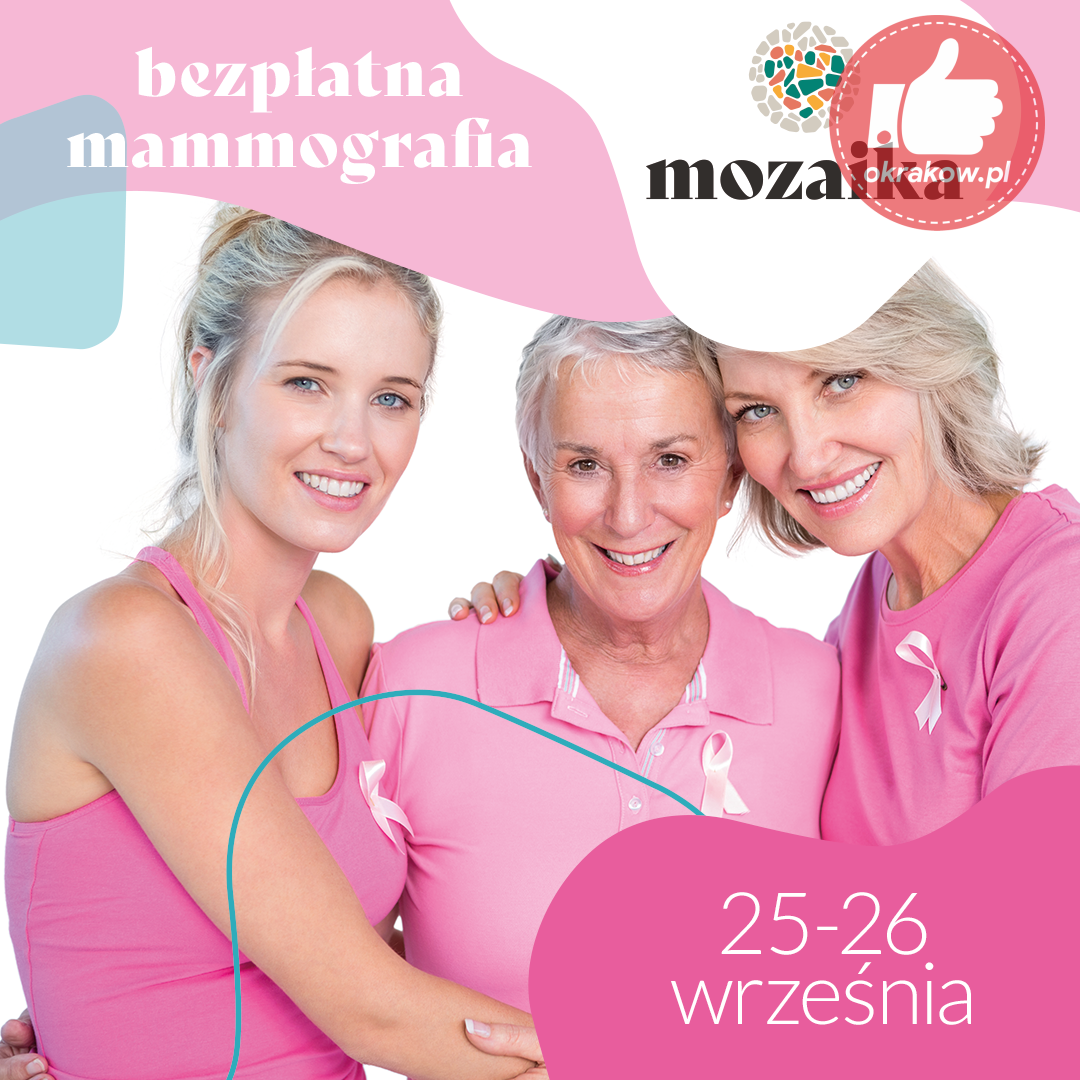 mammografia mozaika 1080x1080 - Bezpłatne badania mammograficzne w Krakowskiej Mozaice