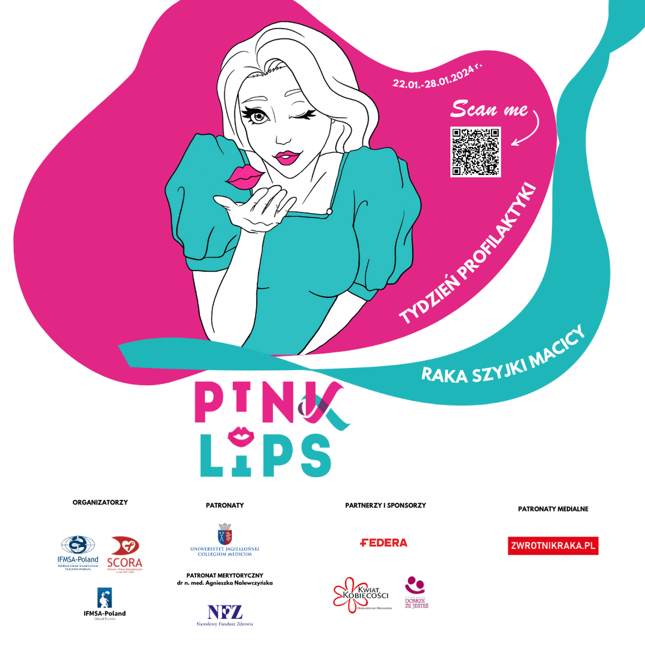 pink lips plakat - Akcja profilaktyczna „Pink Lips” w Galerii Bronowice