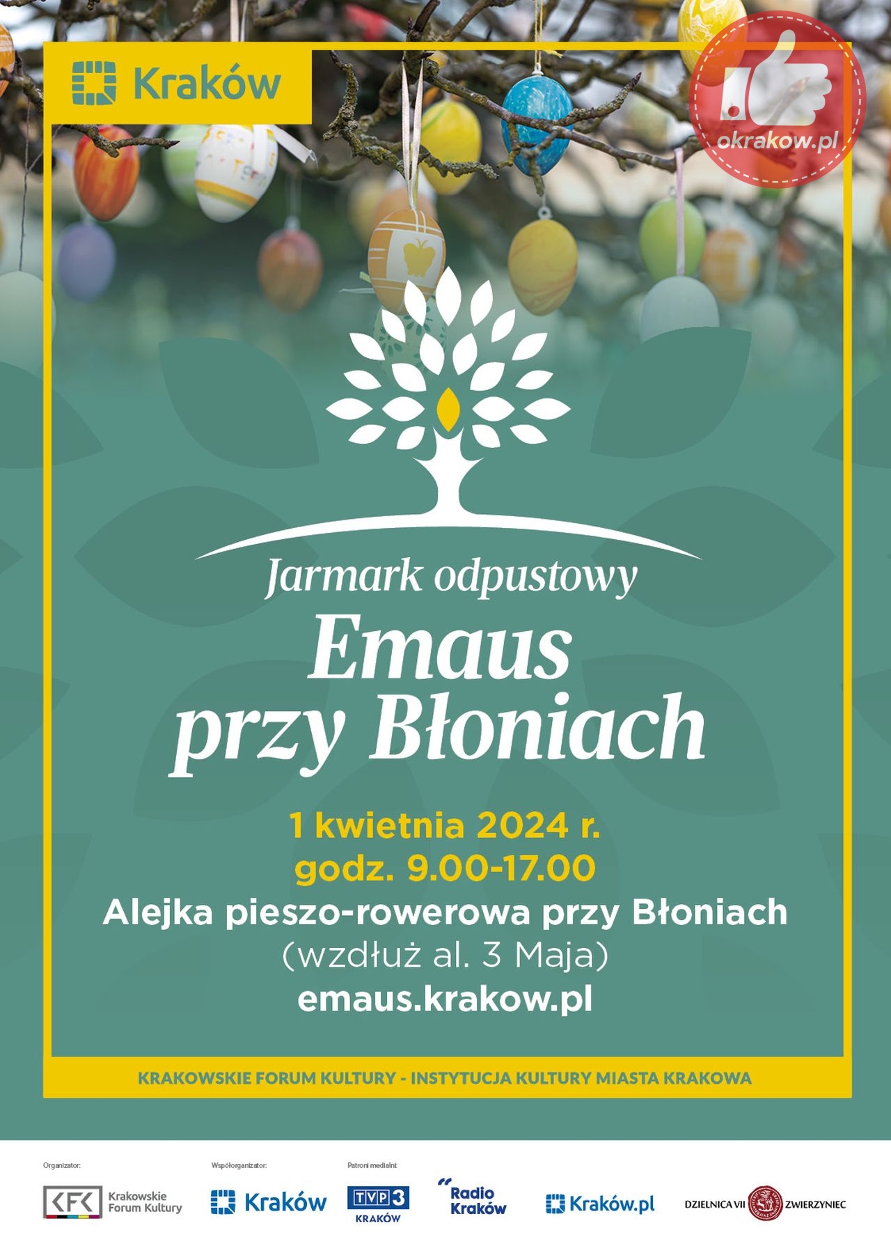 kfk2024 a3 emaus poster start pp - Jarmark odpustowy Emaus – w tym roku przy Błoniach Informacje organizacyjne i zmiana w organizacji ruchu
