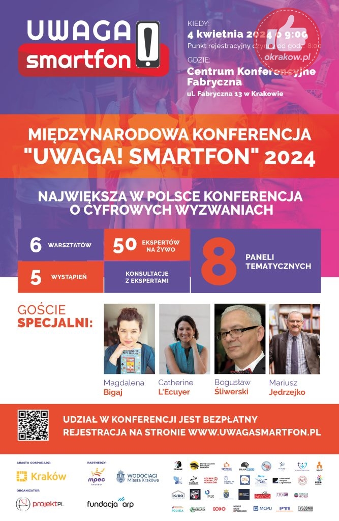 plakat 2024 667x1024 - Już jutro najważniejsza konferencja w Krakowie! To już 3. edycja "Uwaga! Smartfon"