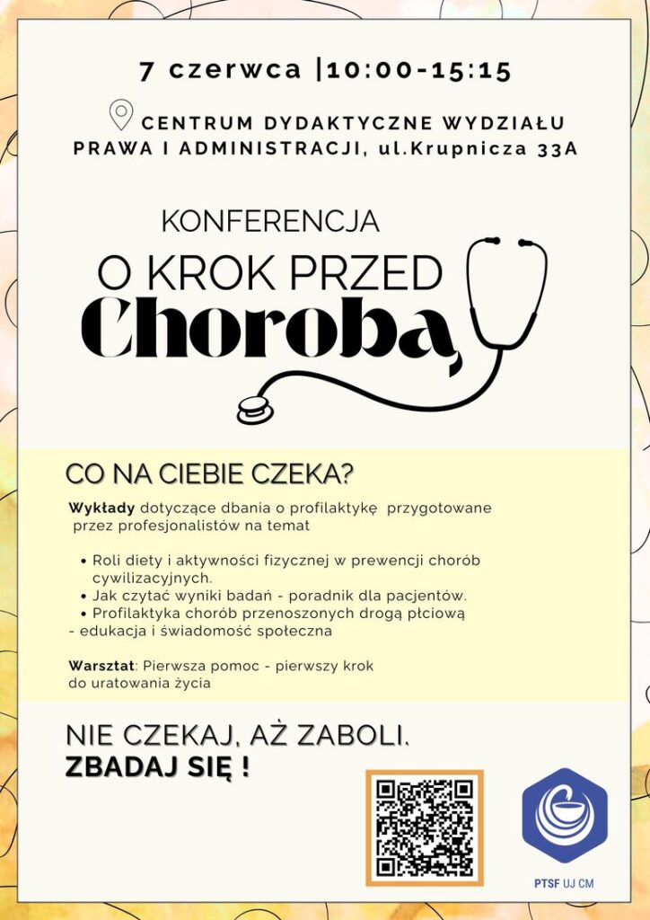 Konferencja zdrowotna "O krok przed chorobą" - plakat