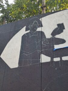 mural Galerii Rozproszonej przy ul. Dolnych Młynów w Krakowie