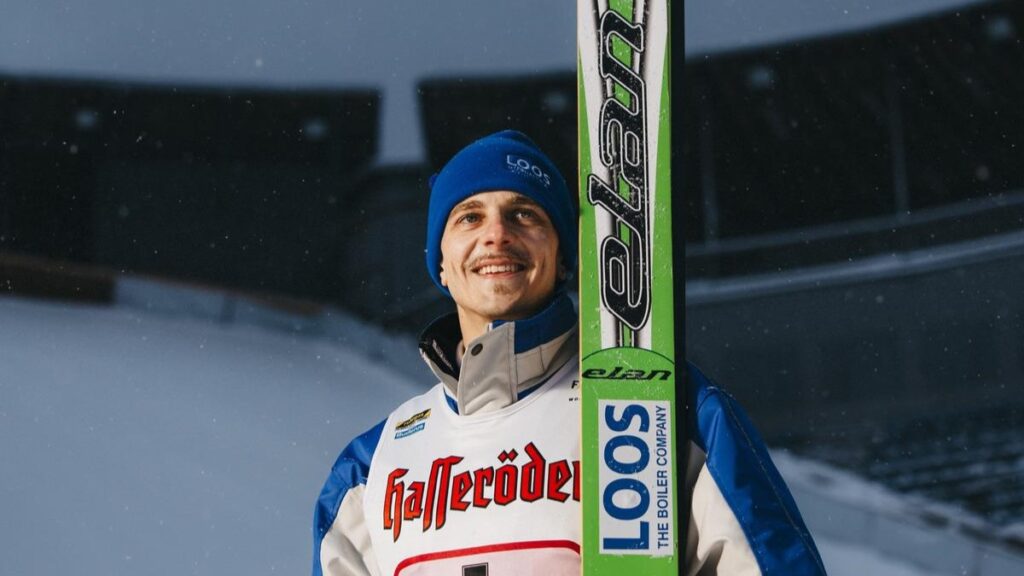 Bartłomiej Deklewa na planie filmu o Adamie Małyszu