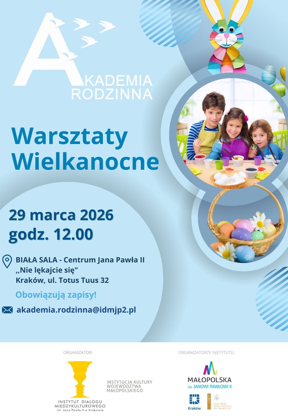 Akademia Rodzinna - warsztaty wielkanocne - plakat